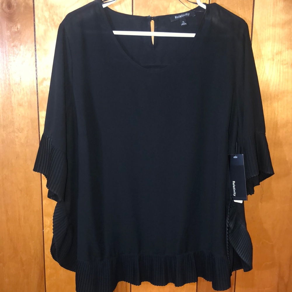 Black Ruffled dress tee